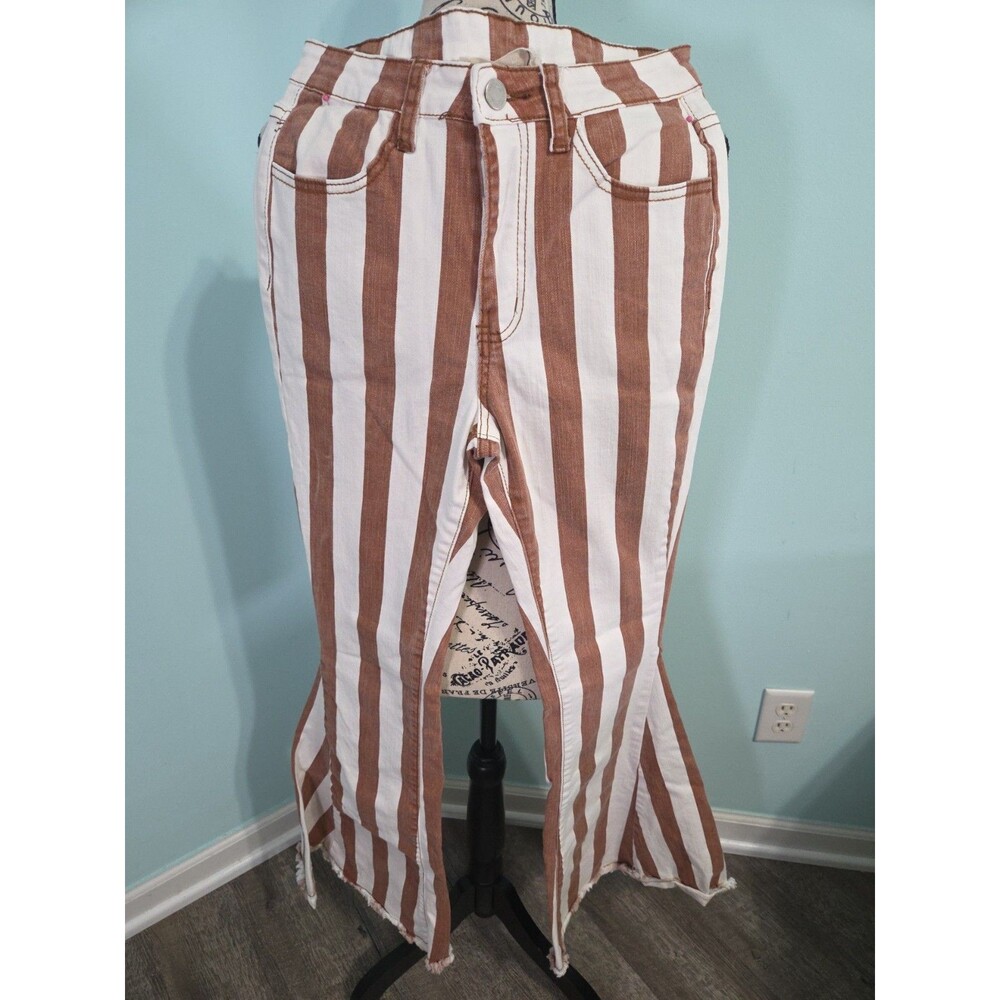 saints And hearts women jeans Striped Bell Bottoms small flare boho festival